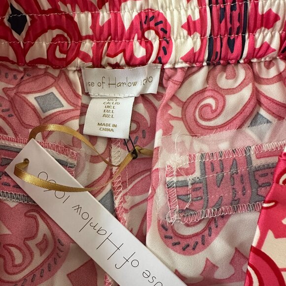 NWT House of Harlow 1960 Satin Wide Leg Pants Women's LARGE Pink - Picture 3 of 6